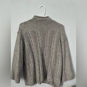 Cropped sleeve turtleneck sweater